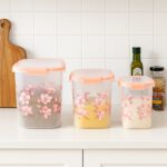 Square 3 Pcs Floral Printed Airtight Storage Container Set (3 Pcs Set) - Closeup Embroidery by Nari Haat, Indian ethn...