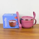 Apex Premium 700 ML Multipurpose Noodle Bowl with Handle, Lid and Fork - Fabric Detail by Nari Haat, Indian ethnic we...