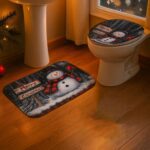 3 in 1 Mix Design Bathroom Mat - (1 Set) - Full Detail by Nari Haat, Indian ethnic wear, women clothing, designer suit