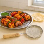 Stainless Steel Wire Skimmer with Wooden Handle (1 Pc) - Fabric Detail by Nari Haat, Indian ethnic wear, women clothi...