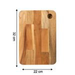 Apex Steel Oak Medium Cutting Board with Wooden Handle (1 Pc) - Back View by Nari Haat, Indian ethnic wear, women clo...