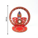 Handcrafted Wooden Decorative Diya Stand (1 Pc) - Back View by Nari Haat, Indian ethnic wear, women clothing, designe...