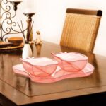 Apple Shape 2Pc Serving Set of Bowl with Spoon & Tray Dinnerware Serving Snacks & Pickle - Image 3