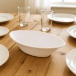 Plastic Marin Serving Bowl – Elegant Oval Deep Bowl (1 Pc / White) - Neckline Detail by Nari Haat, Indian ethnic we...