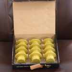 Set of 12 Water Sensor LED Golden Diyas - Fabric Detail by Nari Haat, Indian ethnic wear, women clothing, designer suit