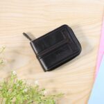 Compact Zip-Around Card Holder Wallet for Men & Women (1 Pc) - Neckline Detail by Nari Haat, Indian ethnic wear, wome...