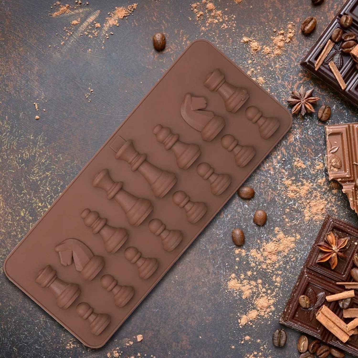 06_d8511b57-d506-479f-bc29-fe8b1be56797.jpg Silicone Chocolate Mould Chess Shape (1 Pc) - Front View by Nari Haat, Indian ethnic wear, women clothing, designer suit