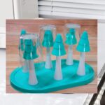 Plastic Glass Stand – Antique Tumbler Holder for Kitchen & Dining Table - Neckline Detail by Nari Haat, Indian ethn...