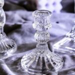 Elegant Crystal Glass Candle Holder Stand (1 Pc) - Neckline Detail by Nari Haat, Indian ethnic wear, women clothing, ...