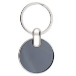 Sleek Black Round Metal Keychain (1 Pc) - Sleeve Design by Nari Haat, Indian ethnic wear, women clothing, designer suit