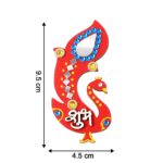 Decorative Wooden Shubh Labh Wall Hanging (2 Pc) - Neckline Detail by Nari Haat, Indian ethnic wear, women clothing, ...