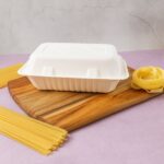 FresheeClamshell Takeaway Compostable Bagasse Food Box 9x6x3 Inch – 10 Pcs Pack - Closeup Embroidery by Nari Haat, ...