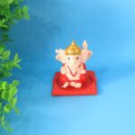 Decorative Small Lord Ganesh Idol in Transparent Case (1 Pc) - Neckline Detail by Nari Haat, Indian ethnic wear, wome...