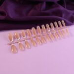 Elegant Nude Glossy Artificial Nail Tips fake nails (24 Pc Set) - Closeup Embroidery by Nari Haat, Indian ethnic wear...
