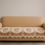 Floral Sofa Seat Runner Protector - (1 Pc / 134x28 Inch) - Closeup Embroidery by Nari Haat, Indian ethnic wear, women...