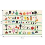 Colorful Cartoon Printed Dining Table Placemats for Kids (4 Pc / 40x30 Cm) - Back View by Nari Haat, Indian ethnic we...