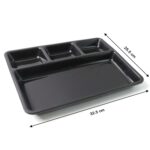 Plastic 4-Compartment Rectangular Meal Serving Tray – Sectioned Dining Plate (1 Pc) - Neckline Detail by Nari Haat,...