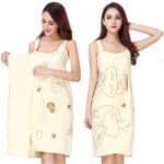 Soft & Absorbent Microfiber Bath Towel Wrap with Shoulder Straps (1 Pc) - Closeup Embroidery by Nari Haat, Indian eth...