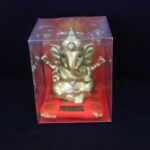 Decorative Religious Large Lord Ganesha Idol with Solar-Powered Base (1 Pc) - Fabric Detail by Nari Haat, Indian ethn...