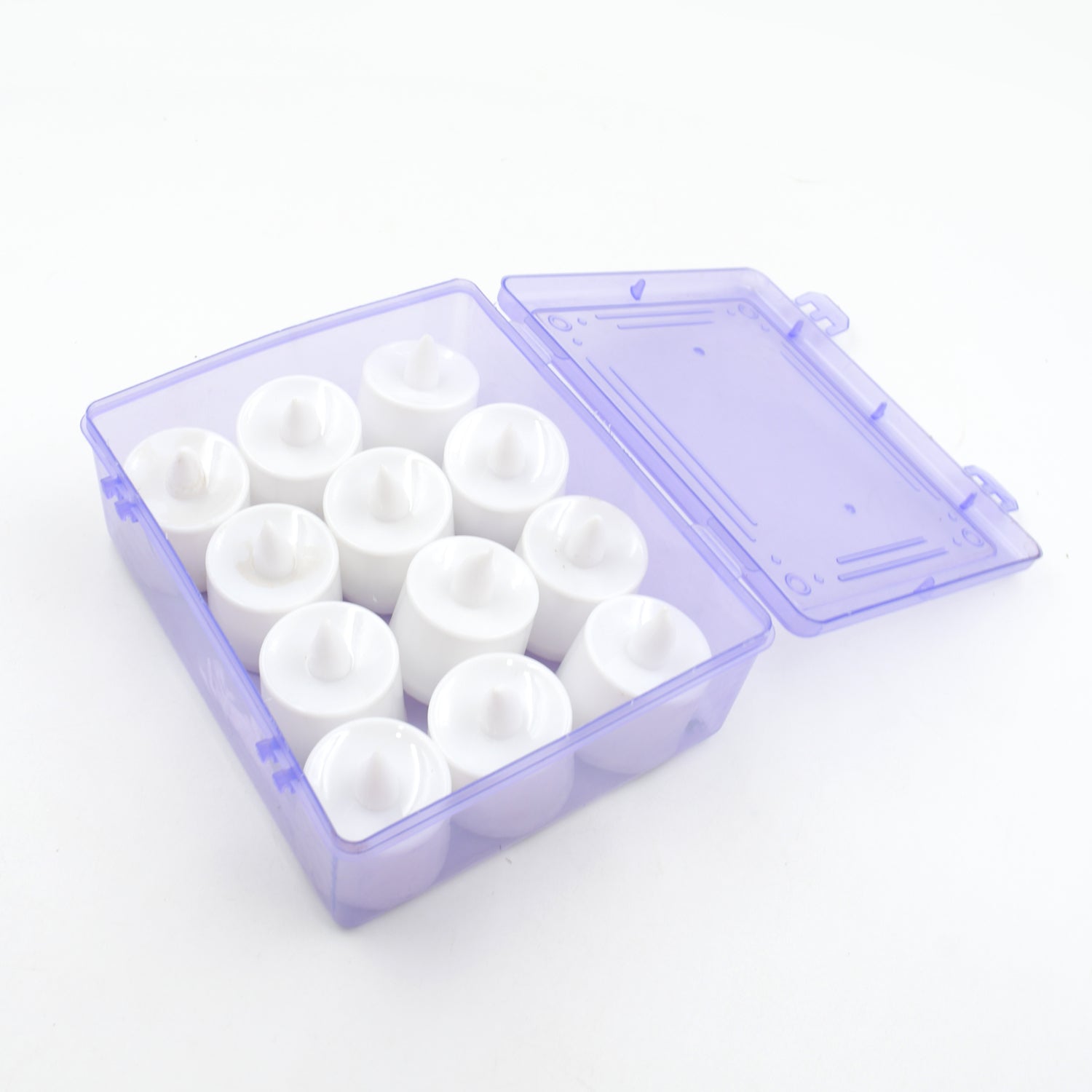 07_4049b860-4a89-4a31-9f57-c6e38d592d32.jpg Green Flameless LED Tealights Smokeless Decorative Candles LED Tea Light Pack of 12 - Front View by Nari Haat, Indian...