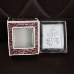 Embossed Silver-Plated Lord Ganesha Photo Frame  (1 Pc) - Full Detail by Nari Haat, Indian ethnic wear, women clothin...
