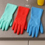 Long Cuff Multipurpose Rubber Cleaning Gloves (1 Pair, Mix Color) - Neckline Detail by Nari Haat, Indian ethnic wear,...