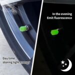 Tyre Valve Caps Luminous Glow Car Tire Valve Cap Covers vaal cap (4 Pcs Set) - Sleeve Design by Nari Haat, Indian eth...