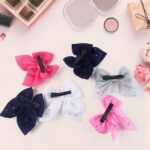 Hair Bow Knot Clip Suitable Girls (12 Pc / Multicolour & Mix Design) - Neckline Detail by Nari Haat, Indian ethnic we...