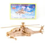 3D Wooden Helicopter Puzzle DIY Model Kit (1 Set) - Fabric Detail by Nari Haat, Indian ethnic wear, women clothing, d...