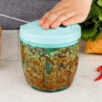 6 BLADE 2IN1 MANUAL FOOD CHOPPER, COMPACT & POWERFUL HAND HELD VEGETABLE (1000Ml) - Closeup Embroidery by Nari Haat, ...