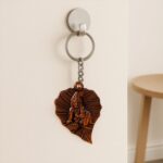 Premium Antique-Finish Metal Keychain (1 Pc) - Fabric Detail by Nari Haat, Indian ethnic wear, women clothing, design...