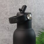 Stainless Steel Water Bottle with Carry Strap & Built-In Straw 1000ML Approx (1 Pc) - Neckline Detail by Nari Haat, I...