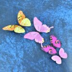 Decorative Colorful Butterfly Wall Stickers (12 Pc / Set) - Closeup Embroidery by Nari Haat, Indian ethnic wear, wome...