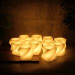 Set of 12 LED Flameless Decorative Candles – Square Shape Tealight Lamps - Back View by Nari Haat, Indian ethnic we...