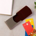 Premium Leather Finish Visiting Card Holder (1 Pc) - Fabric Detail by Nari Haat, Indian ethnic wear, women clothing, ...