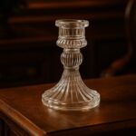 Elegant Crystal Glass Candle Holder Stand (1 Pc) - Fabric Detail by Nari Haat, Indian ethnic wear, women clothing, de...