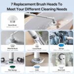 9 In 1 Rechargeable Electric Spin Scrubber with Telescopic Handle (1 Set) - Back View by Nari Haat, Indian ethnic wea...