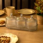 Dry Fruit & Snack Storage - (3 Pc / Set) - Neckline Detail by Nari Haat, Indian ethnic wear, women clothing, designer...