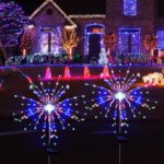 Solar Powered Multicolor Starburst Firework Garden Light Set (2 Pc / 150 LED) - Back View by Nari Haat, Indian ethnic...