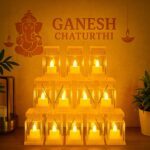 Set of 12 LED Storm Lantern Decorative Lights - Fabric Detail by Nari Haat, Indian ethnic wear, women clothing, desig...