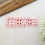 Elegant Nude Glossy Artificial Nail Tips fake nails (24 Pc Set) - Back View by Nari Haat, Indian ethnic wear, women c...