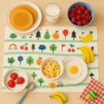Colorful Cartoon Printed Dining Table Placemats for Kids (4 Pc / 40x30 Cm) - Neckline Detail by Nari Haat, Indian eth...