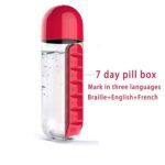 Water Bottle with Built-in 7-Day Pill Organizer Approx 900ml (1 Pc) - Full Detail by Nari Haat, Indian ethnic wear, w...