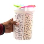 4 Section Storage containers airtight Transparent Food Plastic Storage Container - Back View by Nari Haat, Indian eth...