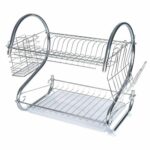 Stainless Steel 2 Layer Kitchen Dish Rack / Plate Cutlery Stand - Back View by Nari Haat, Indian ethnic wear, women c...