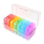 Weekly 7 Day Rainbow Color Pill Organizer Box - Sleeve Design by Nari Haat, Indian ethnic wear, women clothing, desig...