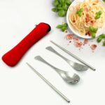 Picnic Dinner Spoon Fork Chopsticks Cutlery Set High Quality Tableware 4 Pc 1 Set - Full Detail by Nari Haat, Indian ...