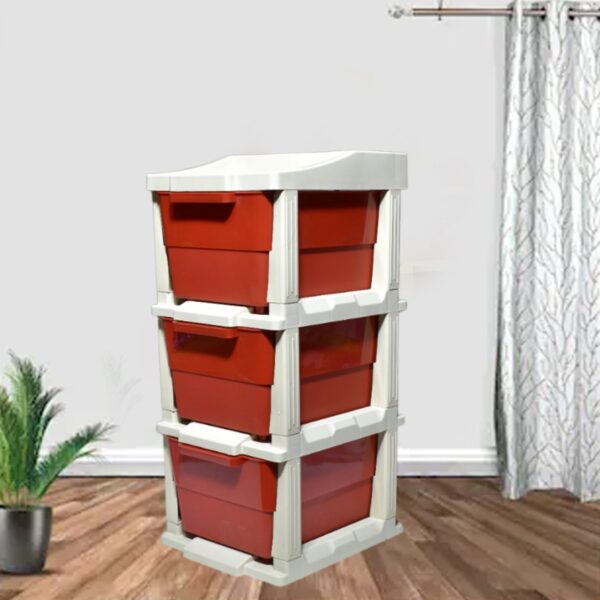 Multi-Purpose Anti-Slip 3 Layer Modular Drawer Storage System - Front View by Nari Haat, Indian ethnic wear, women cl...