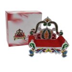 Bal Gopal Sihasan Throne - Large Decorative Stand for Home Temple Deity Display - Neckline Detail by Nari Haat, India...