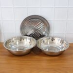 3-in-1 Stainless Steel Mixing, Straining & Grater Bowl Set - Full Detail by Nari Haat, Indian ethnic wear, women clot...